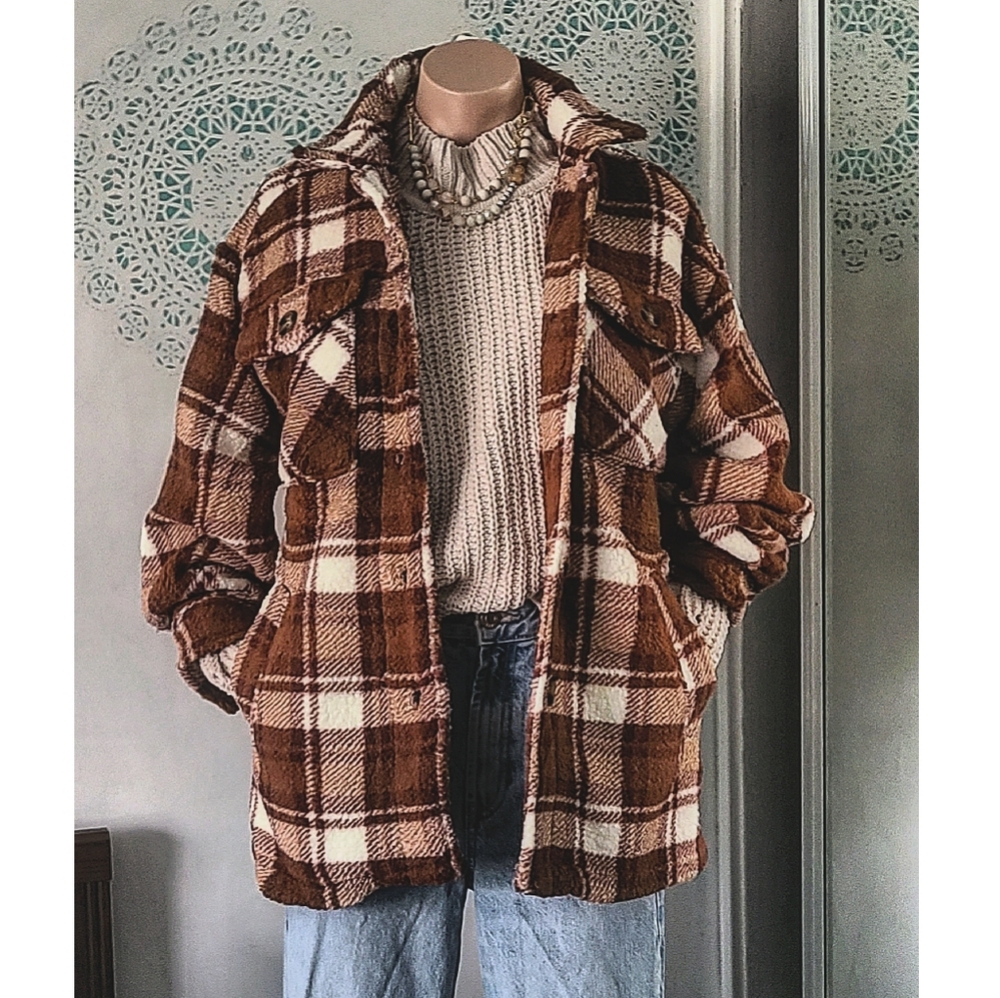 🆕️The Amelia// Cinnamon fleece shacket - Picture 3 of 4